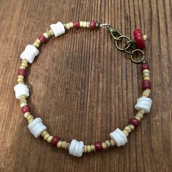 Men's Puka Shell 8 Inch Beaded Bracelet,  Handmade Men's Bracelet - Picture 1 of 6